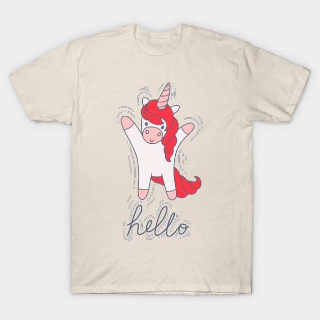 Hello Unicorn T-Shirt by Mashmuh